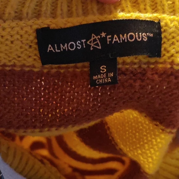 Almost Famous Yellow and Brown Checkered Cardigan - Picture 3 of 3